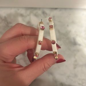 White hoops with pink gems